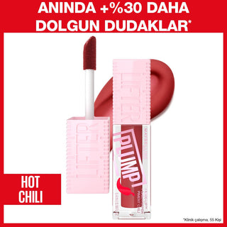 Maybelline New York Lifter Plump Dudak Parlatıcısı 006 Hot Chili - Instantly Plumps Lips, Long-Lasting Effect, Non-Sticky Maybelline Lifter Plump Lip Gloss - Instant Plumping Lip Plumper, Maybelline New York Lifter Plump, Lip Gloss with Plumping Effect, Non-sticky Lip Care, Long-lasting Lip Plumper, Cosmetic Lip Care, Beauty Products, Makeup, Lip Care Routine, Chili Pepper Extract, Instant Plumping, Confidence Boost, Non-Invasive Beauty Solutions