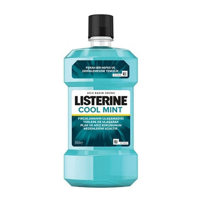 Listerine Cool Mint Mouthwash - Freshens Breath & Reduces Plaque, 16.91 fl oz