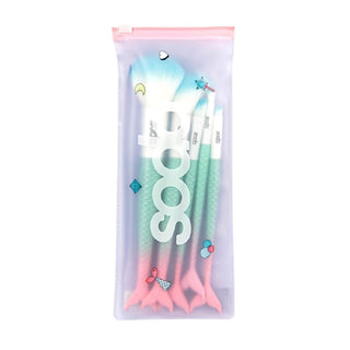 Soda Makeup Brush Set - 5 Piece Mermaid Tail Design for Travel & Daily Use Soda 5-Piece Makeup Brush Set - Mermaid Tail Design makeup brush set, travel makeup brushes, synthetic bristle brushes, themed makeup accessories, mermaid tail design, cosmetic brushes, makeup essentials, beauty tools, travel beauty products
