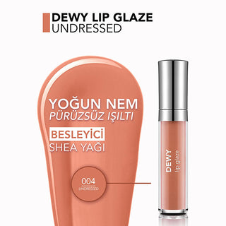 flormar-dewy-lip-glaze-004-undressed, flormar-lip-gloss-packaging, swatch-of-flormar-lip-glaze-004 Flormar Dewy Lip Glaze - Hydrating Lip Gloss with Smooth Finish | 004 Undressed Flormar Dewy Lip Glaze flormar, lip-gloss, hydrating-lips, smooth-finish, makeup, beauty, lip-care, sheabutter, non-sticky, ai-generated