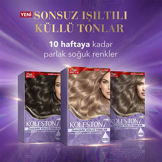 wella koleston 7 hair color kit, gizemli küllü kahve hair shade Wella Koleston 7 Kit Sonsuz Işıltılı Küllü Tonlar 4/1 Gizemli Küllü Kahve - For Adults & Women Wella Koleston 7 - Luxurious Ash Hair Color Kit wella, koleston, hair-color, ash-brown, color-kit, hair-care, liquid-color, moisturizing, repair, ai-generated