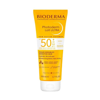 Bioderma Photoderm Lait Ultra SPF 50+ Sunscreen Lotion for Sensitive Skin - 200ml Bioderma SPF 50+ Sunscreen Lotion for Sensitive Skin SPF 50+ sunscreen lotion, sunscreen for sensitive skin, face and body sunscreen, Bioderma Photoderm Lait Ultra, high protection sunscreen, sun protection, sensitive skin care, family sunscreen, lotion texture, 200ml packaging