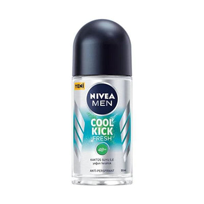 Nivea Men Cool Kick Fresh Roll-On Deodorant - Long Lasting Anti-Perspirant Protection for Men, 1.69 fl oz