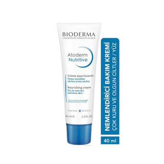 bioderma atoderm nutrition cream 40ml front view, bioderma atoderm nutrition cream 40ml texture, bioderma atoderm nutrition cream 40ml application on skin Bioderma Atoderm Nutrition Cream - Intense Moisture | 40ml Bioderma Atoderm Nutrition Cream - Intense Moisture | 40ml bioderma, atoderm-nutrition-cream, intense-moisture, dry-skin-care, anti-aging, hypoallergenic, moisturizer, skin-nourishment, makeup-base, ai-generated