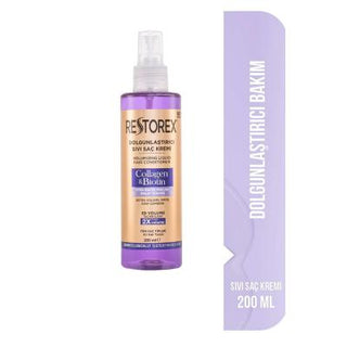Restorex Collagen Biotin Leave-In Hair Cream for Nourished & Voluminous Hair - 6.76 fl oz Restorex Collagen Biotin Hair Cream for Healthy Hair Hair care product, Collagen hair treatment, Biotin hair cream, Leave-in hair conditioner, Nourishing hair care for all hair types, Hair nourishment, Collagen, Biotin, Leave-in cream, Hair volume, Hair shine, Hair health