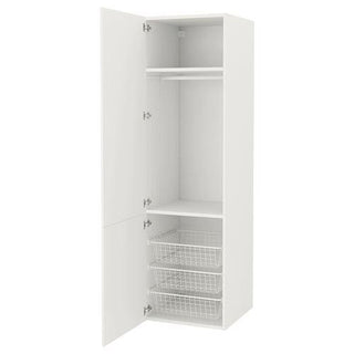 ikea boy dolabı white, interior view of ikea boy dolabı, ikea boy dolabı with wire baskets Ikea Boy Dolabı - White | 60x62x210 cm Ikea Boy Dolabı - White, 60x62x210 cm ikea, boy-dolabi, storage-cabinet, white-furniture, home-decor, apartment-living, student-storage, organized-home, furniture, ai-generated