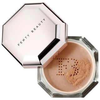 Fenty Beauty Pro Filt'r: Instant Retouch Loose Setting Powder - Oil Control, Blurring, Photo-Ready Finish & Cruelty-Free Fenty Beauty Setting Powder: Oil Control & Blurring | Shop Now setting powder, loose setting powder, retouch setting powder, oil control powder, blurring powder, photo-ready powder, cruelty-free setting powder, face powder, makeup, face makeup, cosmetic, beauty, makeup setting, oil control, shine control, pore minimizing, fine line blurring, long-lasting makeup, flawless finish, sheer pow