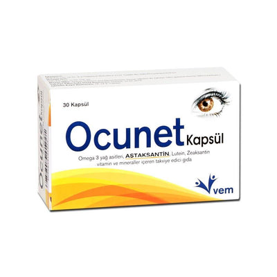Ocunet Dietary Supplement Omega 3 Eye Health Capsules with Lutein & Zeaxanthin - 30 Count