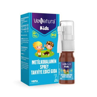 Venatura Kids B12 Methylcobalamin Spray: Fast Absorption, No Artificial Additives - Supports Healthy Nerve Function, Red Blood Cell Production Venatura Kids B12 Spray: Max Absorption for Healthy Growth Vitamin B12 spray for kids, Methylcobalamin spray, Children's Vitamin B12 supplement, B12 spray for children, Venatura Kids Metilkobalamin, Vitamin B12 oral spray, Spray Vitamin for kids, B12 supplement for picky eaters, Vitamin B12, Methylcobalamin, B12 supplement, kids vitamin, children's supplement, oral s
