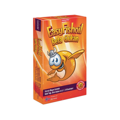 EasyFishoil - Chewable Omega-3 & Beta Glucan Dietary Supplement for Immune & Heart Health Support - 30 Count Mixed Fruit