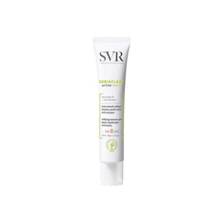 SVR Sebiaclear Active Teinte tube, SVR Sebiaclear Active Teinte application, SVR Sebiaclear Active Teinte packaging SVR Sebiaclear Active Teinte - Acne Care Cream | 40ml SVR Sebiaclear Active Teinte - Acne Care Cream | 40ml svr, acne-care, skin-care, oily-skin, tinted-cream, hypoallergenic, non-comedogenic, salicylic-acid, 40ml, ai-generated