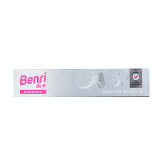 benri dent ultra whitening toothpaste, 75ml tube of benri dent toothpaste, toothpaste for strong enamel and stain removal Benri Dent Ultra Whitening Toothpaste - Strengthens Enamel, Great for Coffee and Tobacco Users | 75 ml Benri Dent Ultra Whitening Toothpaste 75 ml benri, whitening-toothpaste, tooth-care, enamel-strengthening, adult-toothpaste, coffee-stain-remover, smoker-friendly, sodium-fluoride, dental-health, ai-generated