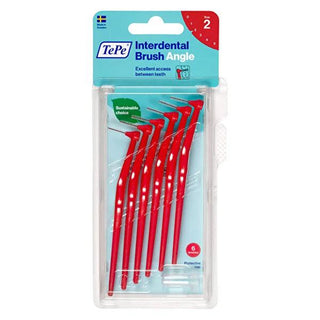 Tepe Interdental Brush 0.5 mm Red - Angle Handle for Effective Oral Hygiene Tepe 0.5 mm Interdental Brush - Red interdental brush, oral hygiene tool, dental care, Tepe interdental brushes, 0.5 mm interdental brush, dental hygiene, oral care, interdental cleaning, dental cleaning tool, red interdental brush, angle handle interdental brush, plastic-coated wire, dental health