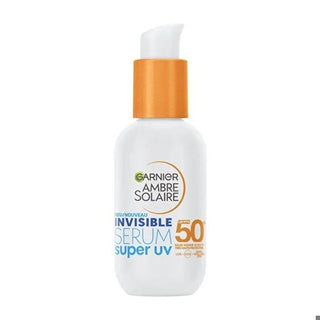 Garnier Ambre Solaire Invisible Serum Super UV Daily Sunscreen Serum SPF50+ - Non-Greasy, Invisible Finish, 1.01 fl oz Garnier Ambre Solaire Invisible Serum SPF50+ - Daily Sunscreen Serum daily sunscreen serum, SPF 50+ sunscreen, invisible sunscreen, non-greasy sunscreen, Garnier Ambre Solaire, sun protection, skincare, makeup base, fluid sunscreen, non-sticky sunscreen, UVA protection, UVB protection, skin care, sun care, daily sun protection, serum sunscreen