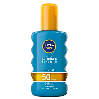 Nivea SPF 50 Sunscreen Spray - Water-Resistant, Non-Greasy, Dermatologically Tested - Nivea Sun Protection Nivea SPF 50 Sunscreen Spray - Protect Your Skin SPF 50 sunscreen spray, Nivea sun protection, translucent sunscreen, water-resistant sunscreen, dermatologically tested sunscreen, non-greasy sunscreen, outdoor activities, sunburn protection, UVA protection, UVB protection, sweat resistant, water resistant, sensitive skin friendly, cosmetic sunscreen, sun care, skin protection