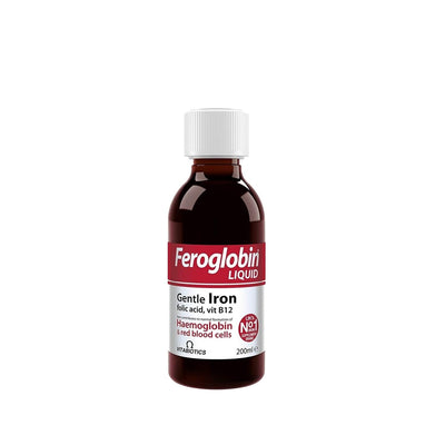 Vitabiotics Feroglobin Liquid Gentle Iron Supplement for Iron Deficiency - 200ml, Gentle on Stomach, Liquid Iron Formula