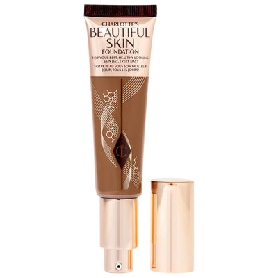 Charlotte Tilbury Beautiful Skin Medium Coverage Liquid Foundation with Hyaluronic Acid - 16 Hour Wear, Natural Glow, Sk