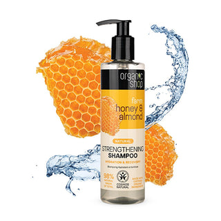 Organic Shop Honey & Almond Hair Strengthening Shampoo - Natural & Moisturizing, Sulfate-Free - 9.47 fl oz Organic Honey Almond Shampoo: Strengthen & Moisturize organic shampoo, hair strengthening shampoo, honey almond shampoo, natural hair care, moisturizing shampoo, shampoo for damaged hair, organic hair products, sulfate free shampoo, organic ingredients, honey extract, almond oil, strengthening formula, moisturizing properties, natural shampoo, hair repair, damaged hair, dry hair, brittle hair, hair car