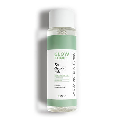 Sinoz Glow Tonik: Glycolic Acid Facial Toner for Exfoliating, Brightening & Pore Minimizing - Aloe Vera, Ginseng, Niacin