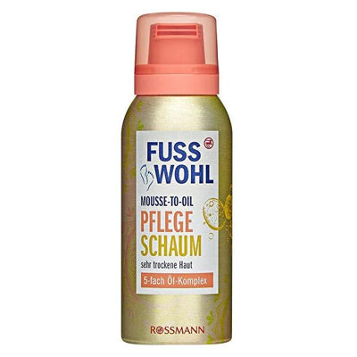 Fusswohl Foot Care Mousse - Intense Hydration for Very Dry Skin, Natural Ingredients, Non-Greasy, 3.38 fl oz