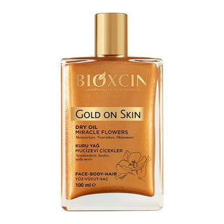 Bioxcin Gold On Skin Dry Oil for Skin and Hair - Natural Moisturizing Oil for Dry Skin, Paraben-Free Beauty Product - 3.38 fl oz Bioxcin Gold Dry Oil for Skin & Hair - Natural & Paraben-Free dry oil, natural skincare, natural haircare, moisturizing oil, paraben-free beauty products, multi-purpose beauty oil, jasmine flower oil, magnolia flower oil, coconut oil, Vitamin E, skincare, haircare, beauty products, natural beauty, organic skincare, hydration, nourishment, shine, healthy skin, healthy hair