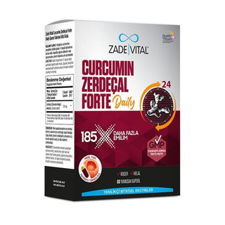 Zade Vital Curcumin Zerdeçal Forte Daily 60 Capsules - Turmeric Curcumin Supplement for Adults Zade Vital Curcumin Supplement - Turmeric Capsules for Adults curcumin supplement, turmeric capsules, dietary supplement, natural health products, anti-inflammatory supplement, health and wellness, adult supplements, curcumin extract, turmeric root extract, soft capsules, dietary enhancement