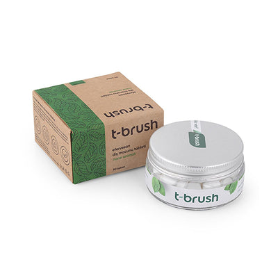 T-Brush Fluoride-Free Natural Mint Toothpaste Tablets: Vegan, SLS & Gluten-Free for Sensitive Gums & Travel - Eco-Friend