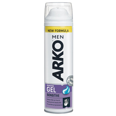 Arko Men Sensitive Shaving Gel - Dermatologically Tested, Fragrance-Free, 200ml