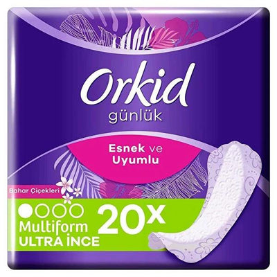 Orkid Thin Daily Sanitary Pads for Women - 20 Count, Breathable & Comfortable