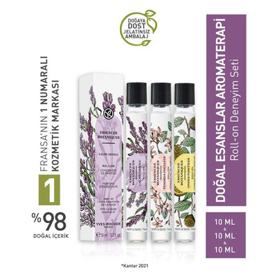 Doğal Esanslar Aromatherapy Roll-On Experience Set - Natural Stress Relief & Mood Enhancement with Lavender, Lemon & Ner