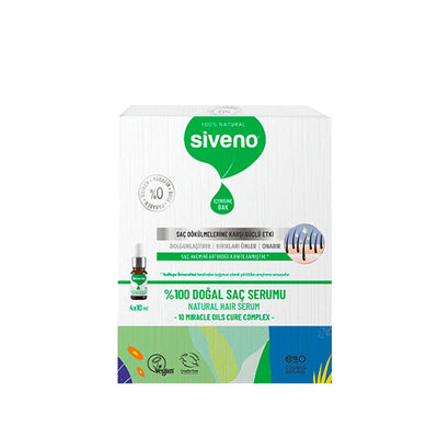 Siveno Hair Serum - 4x10 ml Natural Hair Care for Nourishment and Protection