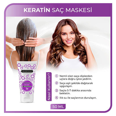 Morfose Keratin Hair Mask for Damaged Hair - Nourishing, Repairing, and Strengthening Treatment with Hydrolyzed Proteins