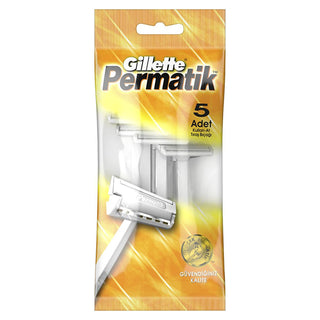 Gillette Permatik Disposable Razor Blades for Sensitive Skin - Pack of 5 Gillette Permatik Disposable Razors for Sensitive Skin disposable razor blades, sensitive skin shaving, Gillette Permatik, single-blade razors, shaving for sensitive areas, personal care, grooming, men's grooming, shaving essentials, razor blades, convenient shaving, hygienic shaving