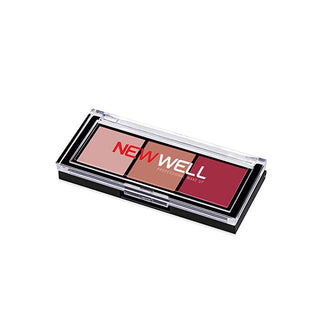 new well eyeshadow palette 02 front view, new well eyeshadow palette 02 open view New Well Eyeshadow Palette 02 - 3 Color Makeup Set New Well Eyeshadow Palette 02 - 3 Colors new-well, eyeshadow-palette, makeup, beauty, high-pigment, moisturizing, professional, makeup-enthusiast, 3-color-palette, ai-generated