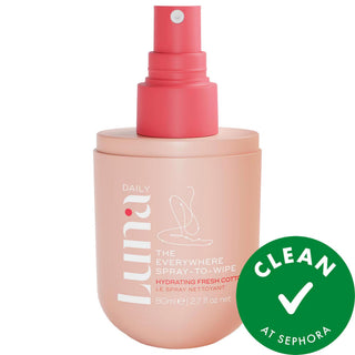 Luna Daily The Everywhere Spray-To-Wipe - Hydrating Prebiotic Cleansing Body Spray for Sensitive Skin, 250 Wipes Luna Daily Hydrating Cleansing Body Spray - 250 Wipes cleansing body spray, hydrating wipes, prebiotic skin care, gentle skin cleanser, fragrance-free hygiene products, intimate care, sensitive skin solutions, travel essentials, gym bag must-haves, on-the-go freshness, skin microbiome support, nourishing body sprays