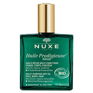 Nuxe Huile Prodigieuse Neroli Multi-purpose Dry Oil for Skin and Hair - Natural, Organic, Paraben-free Beauty Product Nuxe Huile Prodigieuse Neroli Dry Oil - Natural Skincare Nuxe Huile Prodigieuse Neroli, Multi-purpose dry oil, Natural skincare, Organic haircare, Paraben-free beauty products, Skincare, Haircare, Natural beauty products, Organic beauty products, Cosmetic oil, Neroli oil, Vitamin E, Vegetable oils, Cosmos Organic, Ecocert Greenlife, Sensitive skin, Eco-friendly, Luxury beauty products