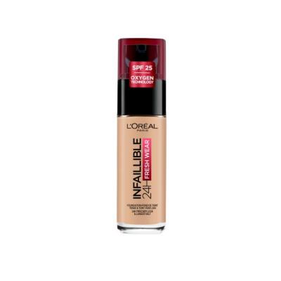 L'Oreal Paris Infaillible Foundation: 24H Long Lasting, High Coverage, Natural Rose 125 - Flawless, Even Skin Tone & Rad
