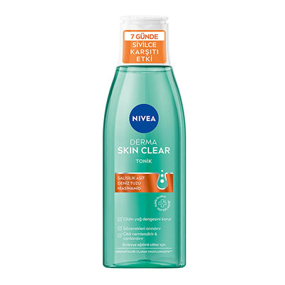 Nivea Derma Skin Clear Anti-Acne Facial Toner - Salicylic Acid (BHA) & Niacinamide - Pore Cleansing, Oil Control, and Sk