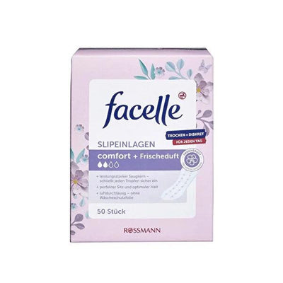 Facelle Daily Pads Normal, Fresh Scent 50 Count - Breathable Fabric, Odor Control, Comfortable Sanitary Pads for Women
