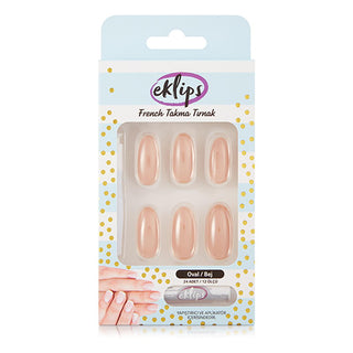 eklips oval fake nails pack, close-up of eklips fake nails, model wearing eklips oval nails Eklips Oval Fake Nails - Elegant Design | 24 Pieces Eklips Oval Fake Nails - Elegant & Easy Application fake-nails, nail-art, beauty-products, nail-care, manicure, gel-nails, nail-extensions, easy-application, durable-nails, ai-generated