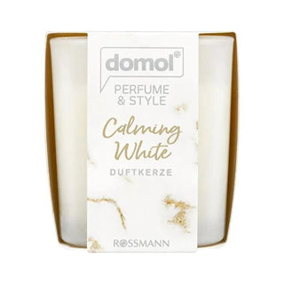 Domol Calming White Scented Candle | Relaxing Aromatherapy Home Fragrance, 25 Hour Burn Domol Calming White Scented Candle - Relaxing Aromatherapy scented candle, calming candle, fragrant candle, home fragrance, aromatherapy candle, relaxing candle, white flower candle, cotton scented candle, long burning candle, candle for relaxation, relaxation candle, stress relief, cozy atmosphere, apple blossom, white flower, cotton scent, home decor, gifts, relaxing gifts, candle, candles,fragrance, home scents, aroma
