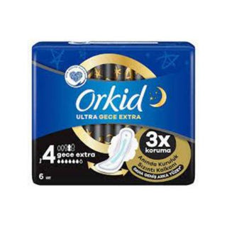 orkid ultra night extra hygienic pads pack, orkid ultra night pad close up Orkid Ultra Night Extra Hygienic Pad - Extra Protection | 6 Count Orkid Ultra Night Extra Hygienic Pad | 6 Count orkid, ultra-night-pad, extra-hygienic, feminine-hygiene, women, comfort, protection, night-use, absorbent-pads, ai-generated