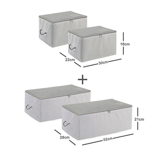 Ocean Home 4-Piece Gray Collapsible Storage Basket Set for Home Organization
