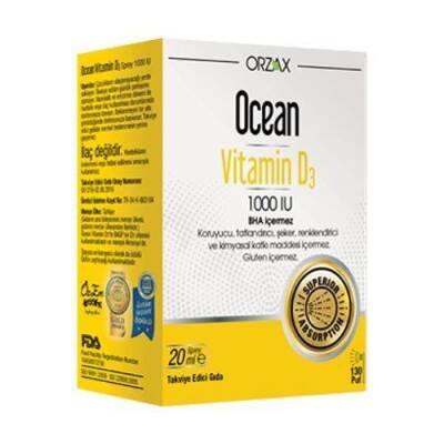 Orzax Ocean Vitamin D3 1000 IU Oral Spray Supplement - Natural, Additive-Free, Easy-to-Use Dietary Support