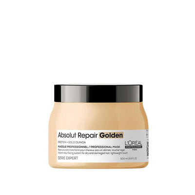 Loreal Professionnel Paris Serie Expert Absolut Repair Resurfacing Golden Hair Mask 500ml - Luxurious Repair for Damaged