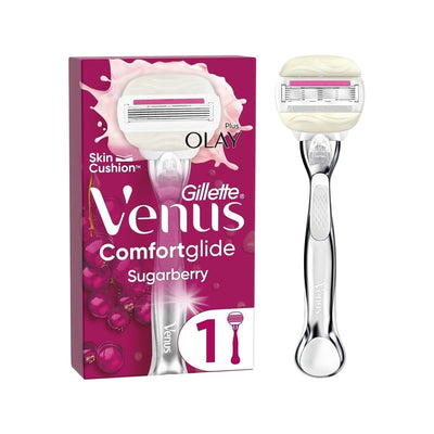 Gillette Women's Razor, Venus & Olay Comfortglide Sugarberry Shaving Machine for Smooth Skin - Kadın Tıraş Makinesi