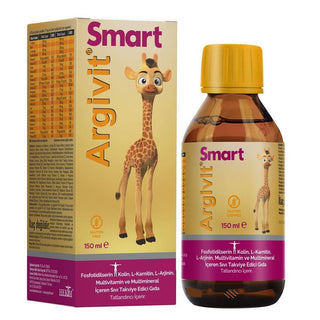 Argivit Smart Liquid Multivitamin for Kids & Adults: Support Brain Health, Growth & Immunity with Fosfotilserin, Choline & L-Arginine - 150ml Syrup Argivit Smart: Liquid Multivitamin for Brain Health & Growth Liquid multivitamin, Children's multivitamin, Fosfotilserin supplement, Choline supplement, L-Arginine supplement, Multivitamin syrup, Vitamin and mineral supplement, Brain health supplement, Nutritional support for children, Liquid vitamins for kids, kids vitamins, childrens health, brain development,