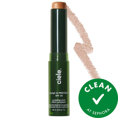Sculpt & PROTECT SPF 30+ Bronzing Cream Contour Stick - Gluten-Free, Cruelty-Free Makeup with Antioxidants & Recyclable 