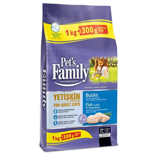 pet's family adult cat food fish flavor package, nutritional analysis of pet's family adult cat food Pet's Family Adult Cat Food - Fish | 1000g + 300g Pet's Family Adult Cat Food - Fish | 1000g cats, cat-food, adult-cat-food, fish-food, pet-nutrition, pet-care, dry-cat-food, premium-cat-food, ai-generated, pet's-family