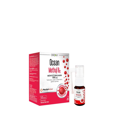 Orzax Ocean Methyl B12 Methylcobalamin 1000mg Sublingual Spray - Vitamin B12 Supplement for Energy & Neurological Suppor